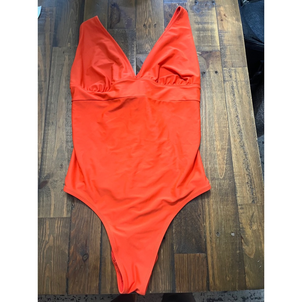 OLD‎ NAVY One Piece Swimsuit Lace Up Back Womens XL Orange Beachwear